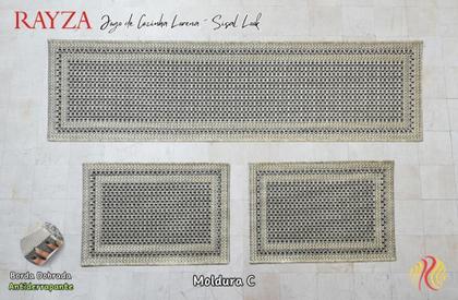 Imagem de Jogo De Cozinha Lorena Sisal Look Moldura C Kit Com 3 Pecas