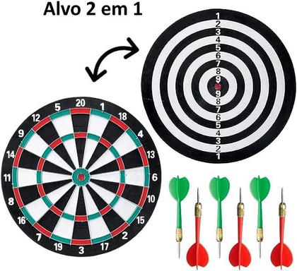 Imagem de Jogo de Dardos Profissional 2 em 1 Dupla Face Com 6 Dardos