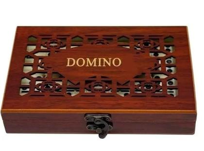 Imagem de Jogo de Dominó Caixa de Madeira 28 Peças