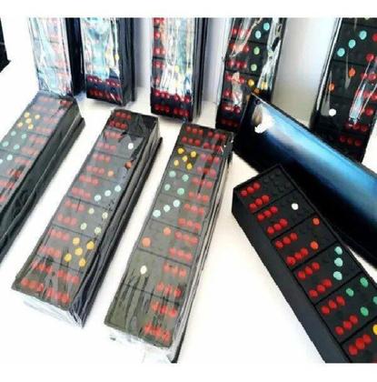 Imagem de Jogo de Dominó Clássico 28 Peças Preto Estojo Com Tampa - MGH