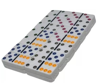 Imagem de Jogo de Dominó Colorido com Caixa Lata 28 Peças