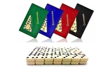 Imagem de Jogo De Dominó Com Estojo Contém 28 Peças Profissional osso