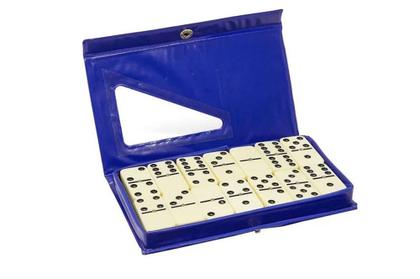 Imagem de Jogo De Dominó Com Estojo Contém 28 Peças Profissional osso