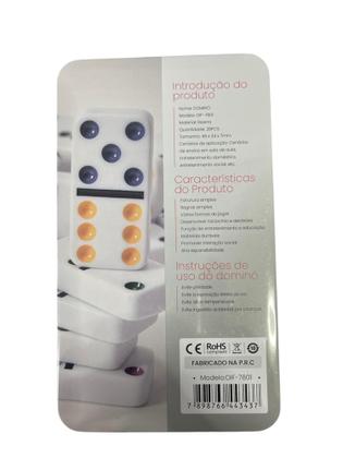 Imagem de Jogo De dominó com Estojo Em Lata 28 Peças Colorido