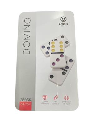Imagem de Jogo De dominó com Estojo Em Lata 28 Peças Colorido