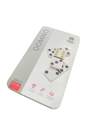 Imagem de Jogo De dominó com Estojo Em Lata 28 Peças Colorido