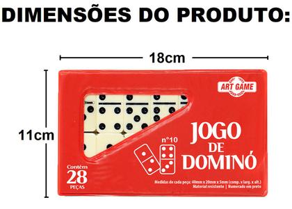 Imagem de Jogo de Dominó com Estojo Profissional 28 Peças 10mm Artbrink