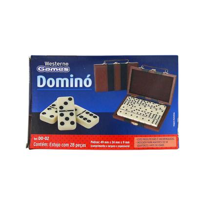 Imagem de Jogo de Dominó com Maleta Western em Material Sintético Marrom