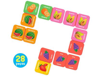 Imagem de Jogo de Dominó Frutas Toyster Brinquedos 28 Peças 