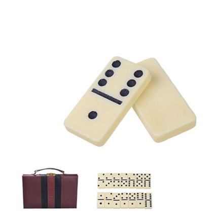 Imagem de Jogo De Dominó Profissional 28 Peças Maleta De Couro