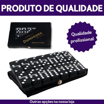 Imagem de Jogo De Domino Profissional De Osso Preto Kaftor