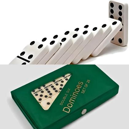 Imagem de Jogo de Dominó Profissional em Resina Duro  Estojo com 28 Peças