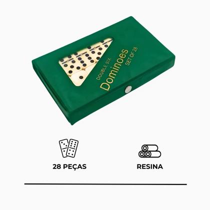 Imagem de Jogo de Dominó Profissional em Resina Duro  Estojo com 28 Peças