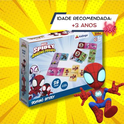 Imagem de Jogo de Dominó Spidey 28 Peças Brinquedo Infantil Xalingo - 17832