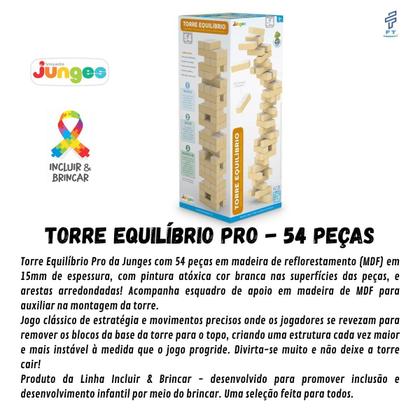 Imagem de Jogo de Empilhar Torre de Equilíbrio em Madeira Pro 69 peças