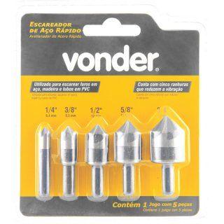 Imagem de Jogo de escareador vonder ar 1/4a3/4 c/5pcs