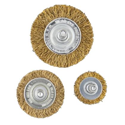 Imagem de Jogo de Escovas De Aço Redondas 1/4' Com 3 Peças Eda 7GJ