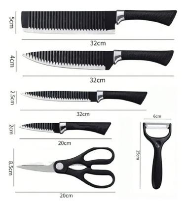 Imagem de Jogo De Facas 6 Peças Inox Com Tesoura E Descascador