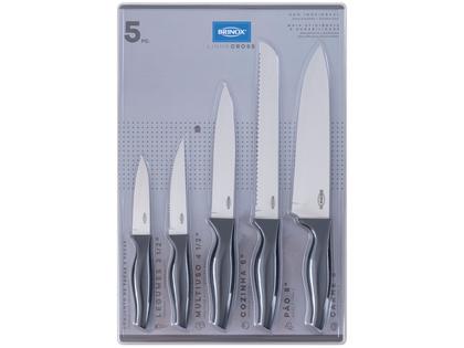 Imagem de Jogo de Facas Brinox Inox Cross 5 Peças