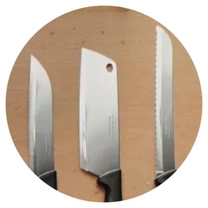 Imagem de Jogo De Facas Faqueiro Aço Inox 9 Peças Plenus Tramontina