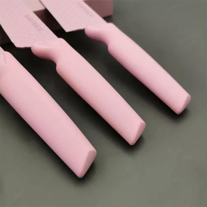 Imagem de Jogo de Facas Inox Cerâmico Gourmet Premium Cozinha Rosa