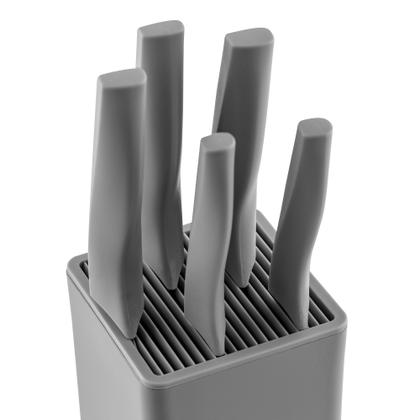 Imagem de Jogo de Facas Inox Hamilton Beach Square Com Suporte 6 Peças