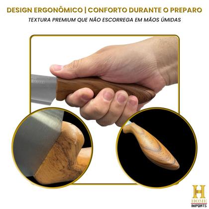 Imagem de Jogo De Facas Kit Com 5 Peças Para Chef Cozinha Aço Inoxidável Gourmet Top