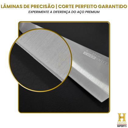 Imagem de Jogo De Facas Kit Com 5 Peças Para Chef Cozinha Aço Inoxidável Gourmet Top