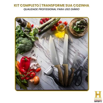 Imagem de Jogo De Facas Kit Com 5 Peças Para Chef Cozinha Aço Inoxidável Gourmet Top
