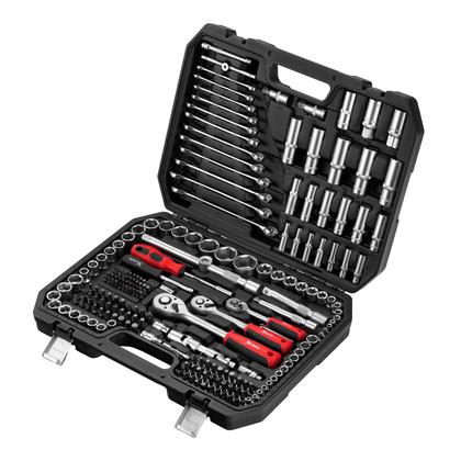 Imagem de Jogo de Ferramentas Catraca Soquetes 1/2, 3/8, 1/4 Chave Combinadas, Bits c/ 216 Peças MTX 1353055