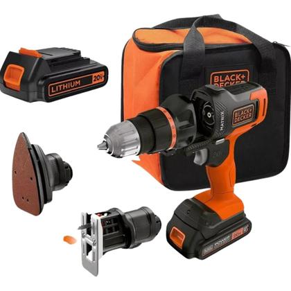 Imagem de Jogo de ferramentas matrix 20v max liion c/ 3 cabeçotes, 1 bat 1.5ah, carregamento bivolt blackdecker  