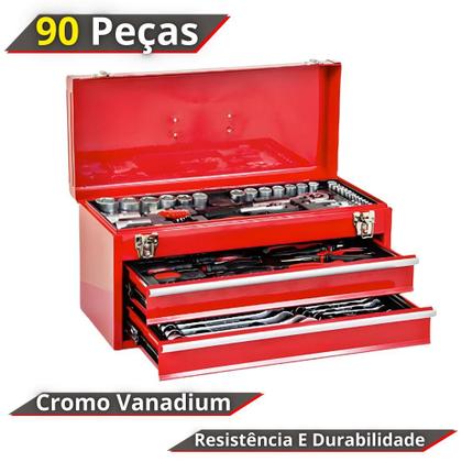 Imagem de Jogo De Ferramentas Profissional Kajima JFP90M 90 Peças Com Maleta