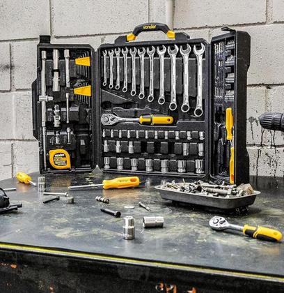 Imagem de Jogo de Ferramentas Vonder 3599110128 Maleta com 128 Peças para Praticidade