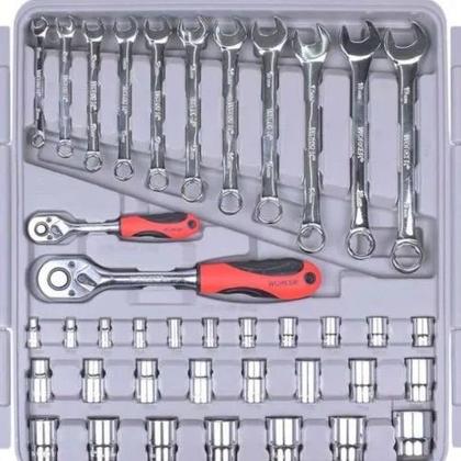 Imagem de Jogo De Ferramentas Worker Com 110 Peças E Maleta Dobrável