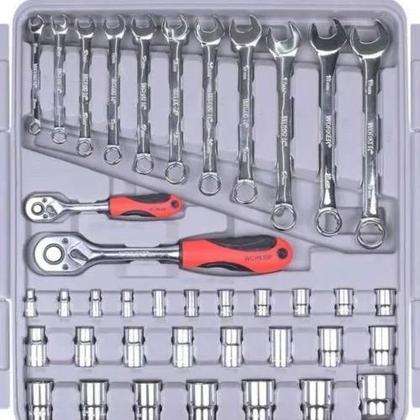 Imagem de Jogo De Ferramentas Worker Com 110 Peças E Maleta Dobrável