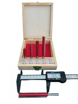 Imagem de Jogo de fresa reta longa para tupia haste 6mm luthier