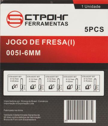 Imagem de Jogo de fresa reta longa para tupia haste 6mm luthier