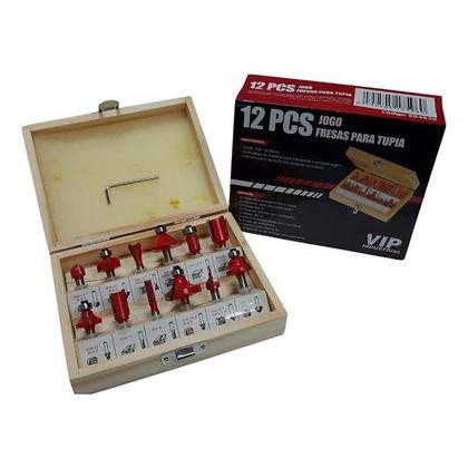 Imagem de Jogo de Fresas para Madeira 6mm com 12 Peças VIP