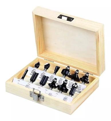 Imagem de Jogo De Fresas Tupia 15 Peças 8Mm Com Maleta