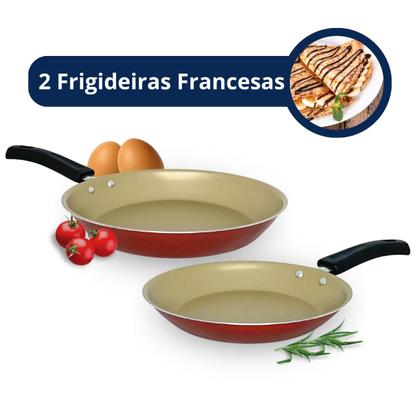 Imagem de Jogo De Frigideira Francesa Antiaderente Com Tampa 3 Peças