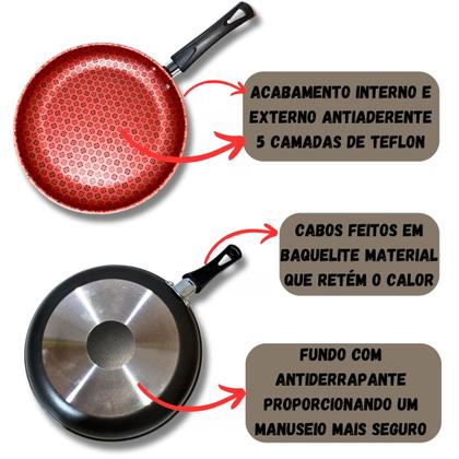 Imagem de Jogo De Frigideira Rotoprint Antiaderente Com Tampa 3 Peças