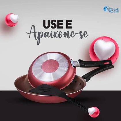 Imagem de Jogo de Frigideiras 3 Peças Antiaderente Francesa 24cm/18cm com Espátula Excelente Qualidade Prol-lar