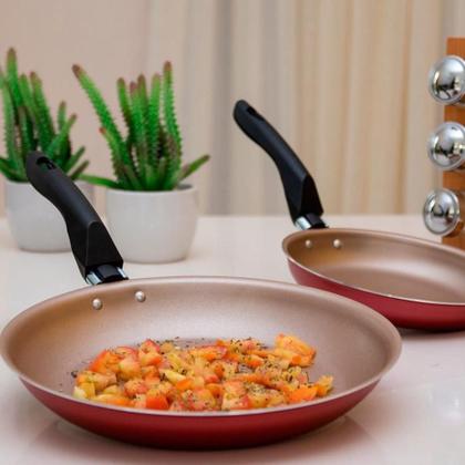 Imagem de Jogo de Frigideiras 3 Peças Antiaderente Francesa 24cm/18cm com Espátula Excelente Qualidade Prol-lar