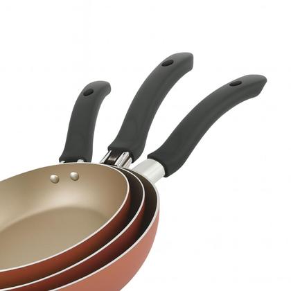 Imagem de Jogo De Frigideiras Francesas 3 Peças 14 16 20cm Cereja Nacional