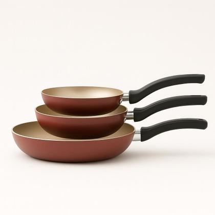 Imagem de Jogo De Frigideiras Francesas 3 Peças 14 16 20cm Cereja Nacional