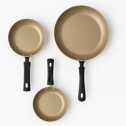 Imagem de Jogo De Frigideiras Francesas 3 Peças 14 16 20cm Cereja Nacional