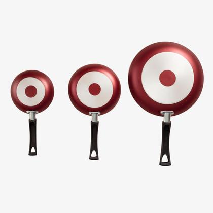 Imagem de Jogo De Frigideiras Francesas 3 Peças 14 18 24cm Cereja Nacional