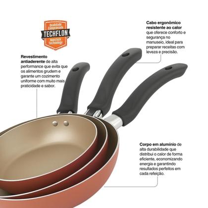 Imagem de Jogo De Frigideiras Francesas 3 Peças 14 18 24cm Cereja Nacional