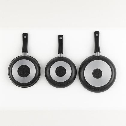 Imagem de Jogo De Frigideiras Francesas 3 Peças 14 18 24cm Preto Nacional