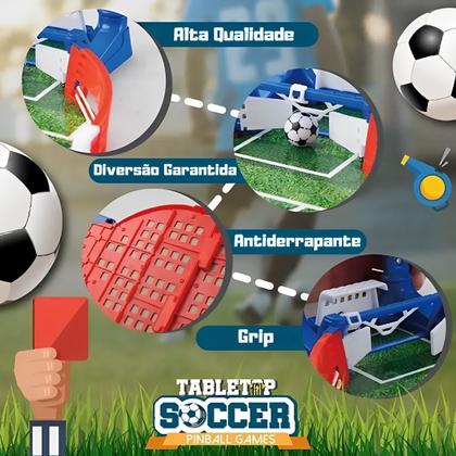 Imagem de Jogo de Futebol de Mesa Pinball 2 Jogadores Infantil Tabuleiro - Castela